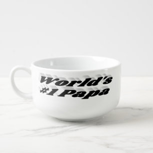 Papa black text soup mug
