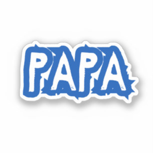 Papa Blue Dad Bubble Letter Sticker