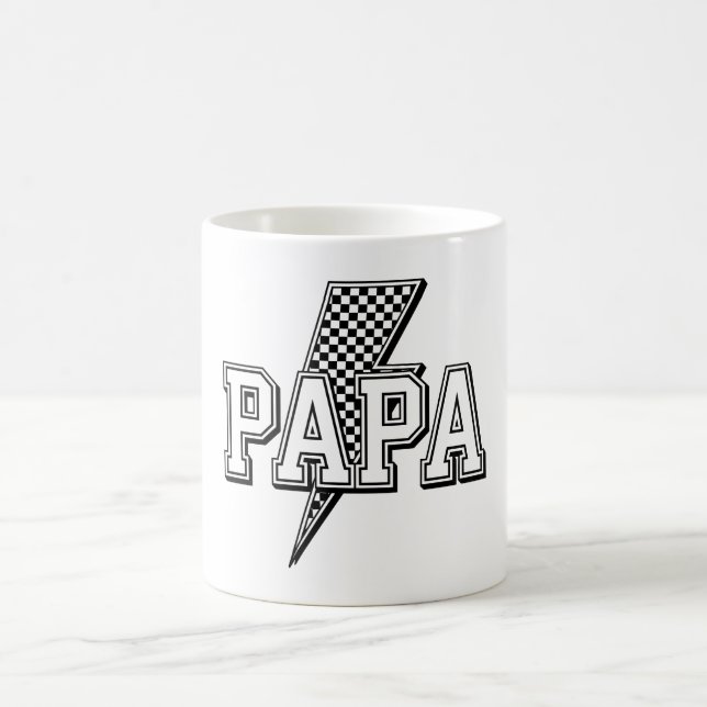 Papa Bold Checkered Lightning Keepsake Mug  (Center)