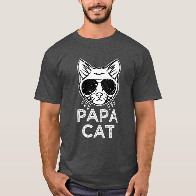 Papa Cat funny saying men's cat t-shirt (Front)