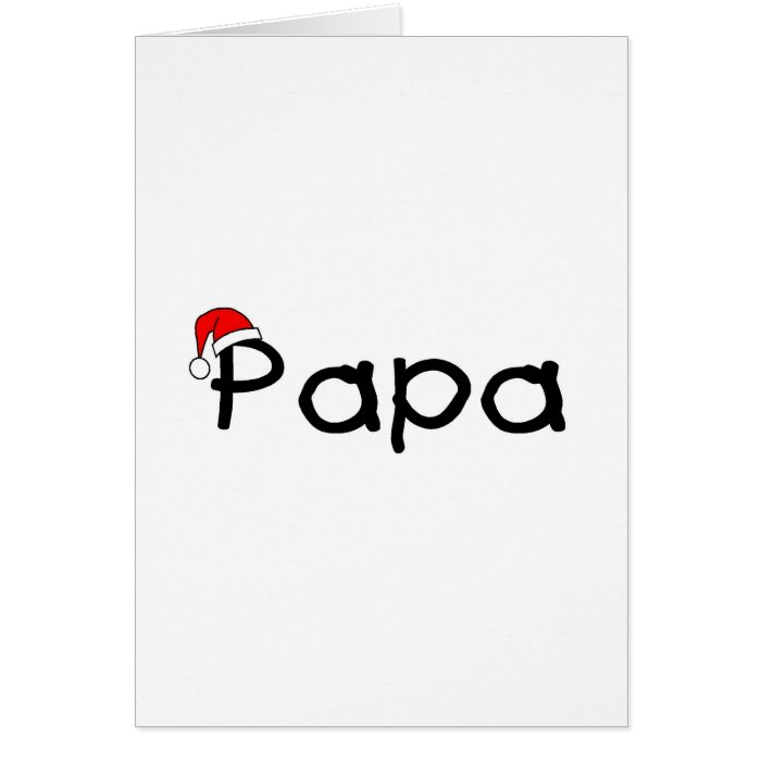 Papa Christmas Santa Hat Greeting Cards