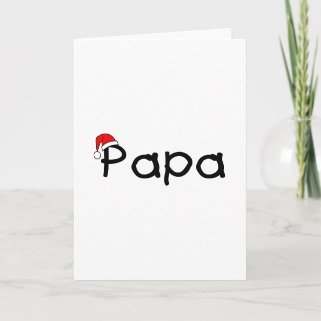 Papa Christmas Santa Hat Holiday Card (Front)