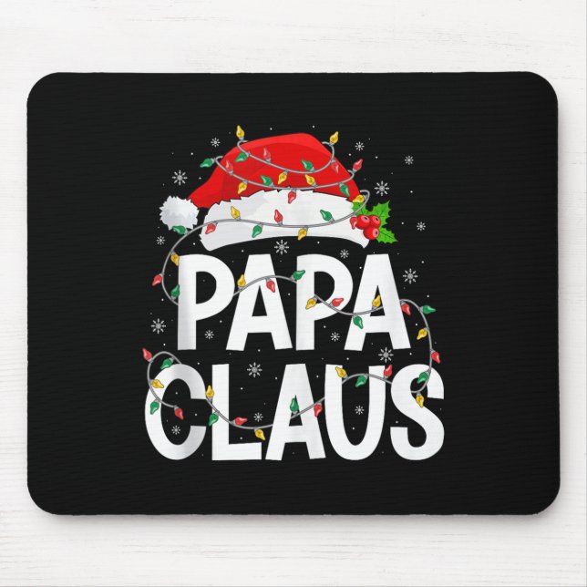 Papa Claus Christmas Lights Matching Family Santa  Mouse Pad (Front)