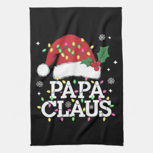 Papa Claus Christmas Lights Pajama Family Matching Kitchen Towel