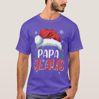 Papa Claus Christmas Lights Pajama Family Matching T-Shirt