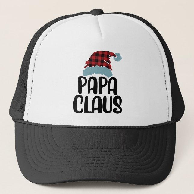 Papa Claus - Funny Matching Christmas Pajamas Trucker Hat (Front)