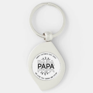 Papa Color Customizable Father's Day Keychain