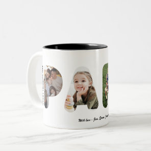 Papa Custom Word Photo Personalized Father's Day Two-Tone Coffee Mug