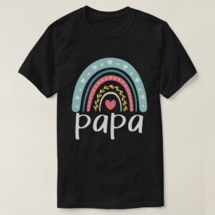 Papa Cute Dad Family Matching Rainbow T-Shirt
