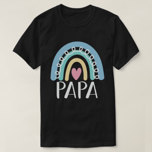 Papa Cute Dad Family Matching Rainbow T_Shirt