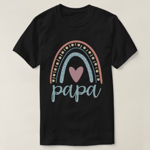 Papa Cute Dad Family Matching Rainbow T_Shirt