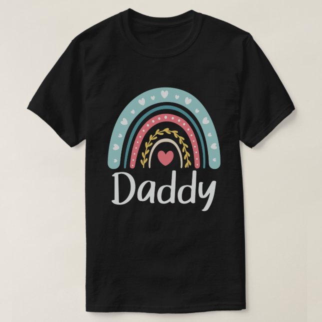Papa Cute Dad Family Matching Rainbow T-Shirt (Design Front)