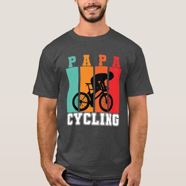 Papa Cycling Dad Bicycle Lover Cool Bicycling T-Shirt (Front)