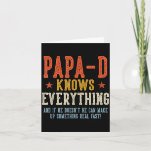 Papa-d knows everything father's day retro vintage card