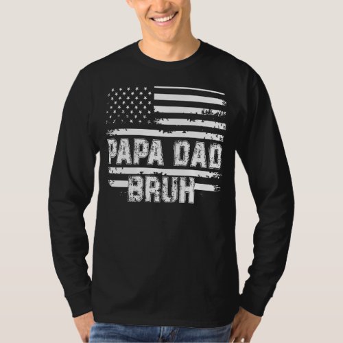 Papa Dad Bruh Fathers Day 4th Of July Usa Vintage  T_Shirt