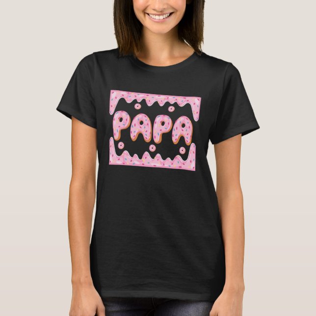Papa Dad Matching Birthday Squad Crew Donut Family T-Shirt (Front)