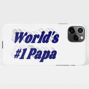 Papa dark blue text iPhone case