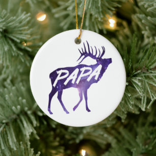 Papa Deer Ceramic Ornament