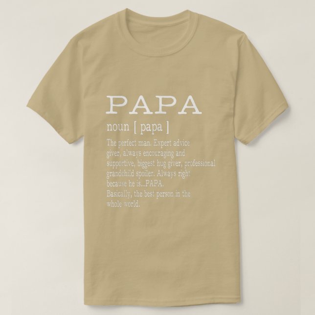 Papa Definition Grandpa Father's Day Gifts  Men  T-Shirt (Design Front)