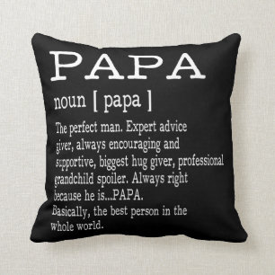 Papa Definition Grandpa Father's Day Men  Throw Pillow