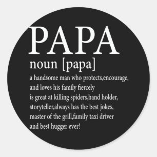 Papa Definition Grandpa Funny Fathers Day Classic Round Sticker