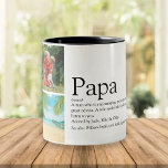 Papa Definition Quote Photo Collage Two-Tone Coffee Mug<br><div class="desc">Personalize for your special papa,  dad,  daddy or father to create a unique gift for Father's day,  birthdays,  Christmas or any day you want to show how much he means to you. A perfect way to show him how amazing he is every day. Designed by Thisisnotme©</div>