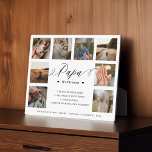 Papa Definition Script Photo Collage Keepsake Plaque<br><div class="desc">Send a beautiful personalized gift to your papa that he'll cherish forever. The plaque is designed like a dictionary definition with "Papa" designed in a beautiful handwritten black script style. Special personalized family photo collage photo block to display your own special family photos and memories. Our design features a simple...</div>