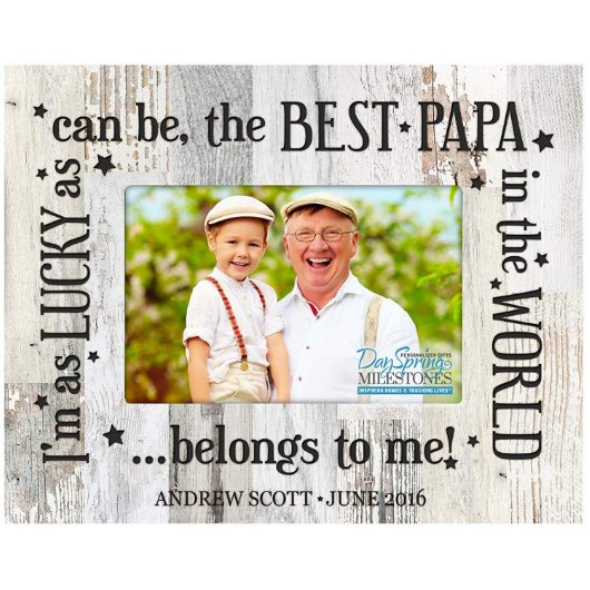 Papa Distressed Light Faux Barnwood Picture Frame (Front)