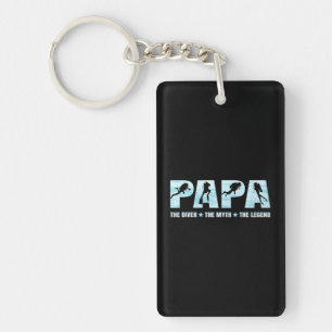 Papa Diver Myth Legend Scuba Diving Diver Dad Keychain