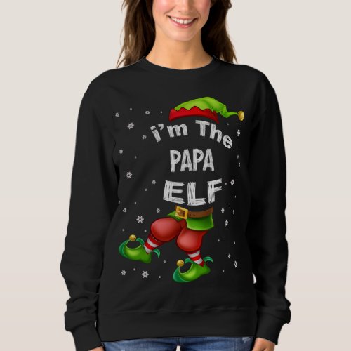Papa Elf Matching Family Group Christmas Pajama gi Sweatshirt