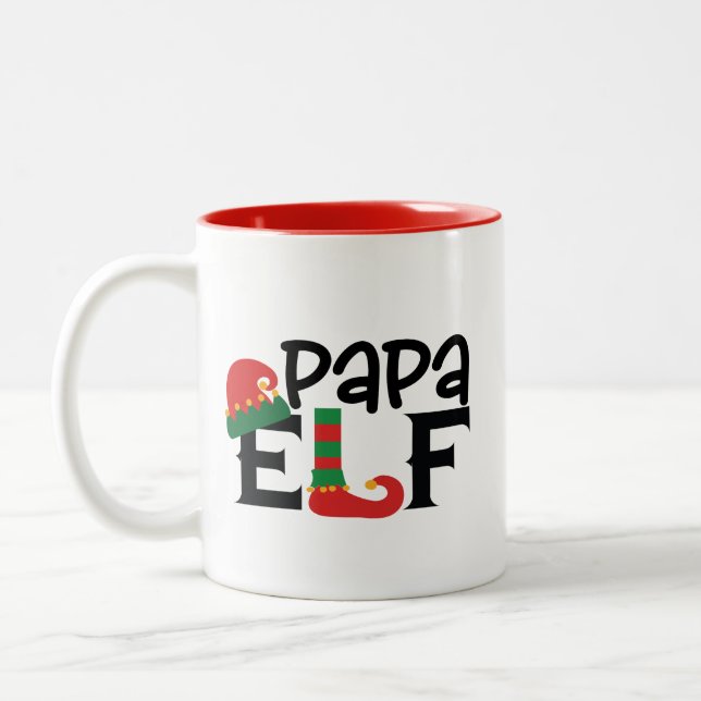 Papa Elf Two-Tone Coffee Mug (Left)