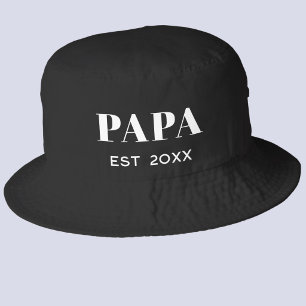 Papa Est 20XX Classic Text Design Bucket Hat