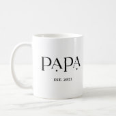 Papa Est. Date with Children's Names | Modern Text Coffee Mug (Left)