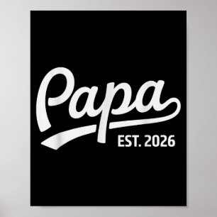 Papa est retro papa since 2026 first time dad poster