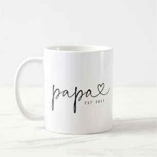 Papa Established Dad Gift Simple Personalized Coffee Mug