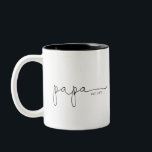 Papa Established | Papa Gift Two-Tone Coffee Mug<br><div class="desc">This mug features the text papa in s beautiful script with "est" and the year! This would make a perfect gift for him for father's day, Christmas, birthday, or the perfect pregnancy announcement for that unexpected surprise that the soon to be pppa can use forever! Change the color of the...</div>