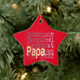 Papa Extraordinaire Ceramic Ornament