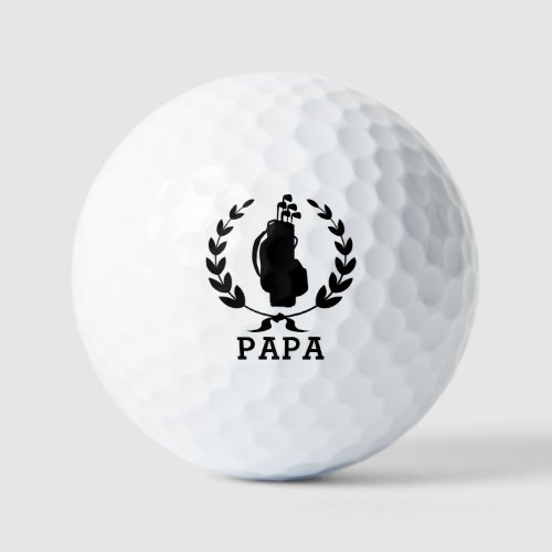 Papa Fathers Day Golf Bag Wreath Personalized Golf Balls