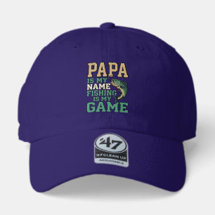 Papa Fishing Is My Game Vintage Fish Shirt Design_ 47 Brand Hat