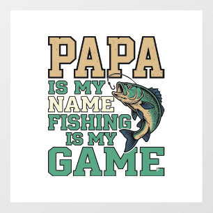 Papa Fishing Is My Game Vintage Fish Shirt Design_ Floor Decals