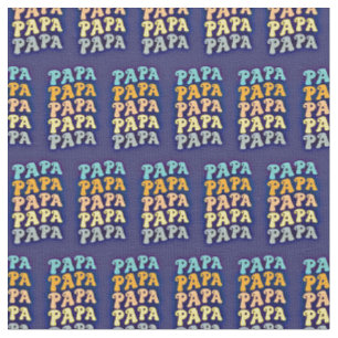Papa for Father Father's Day Grandfather Wave Text Fabric