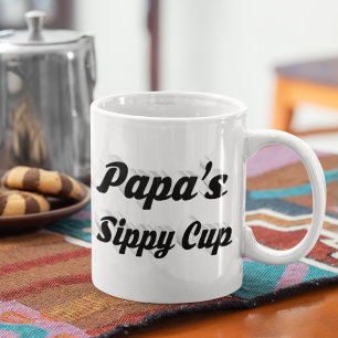 Papa funny coffee quote black half text coffee mug