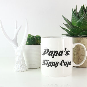 Papa funny coffee quote black half text giant coffee mug