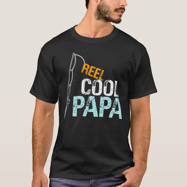 Papa Gift from Granddaughter Grandson Reel Cool Pa T-Shirt (Front)
