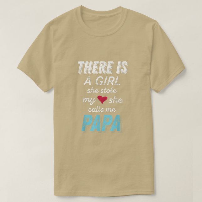 Papa Gifts s from Granddaughter, She Stole My Hear T-Shirt (Design Front)