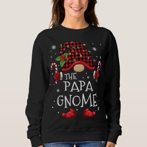 Papa Gnome Buffalo Plaid Christmas Tree Family Xma Sweatshirt