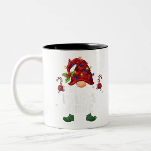 Papa Gnome Buffalo Plaid Matching Family Christmas Two_Tone Coffee Mug