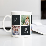 Papa | Grandfather 5 Photo Collage Coffee Mug<br><div class="desc">Create a sweet keepsake for a beloved grandpa this Father's Day or Grandparents Day with this simple design that features five of your favorite square or Instagram photos, arranged in a collage layout with alternating squares in charcoal black, spelling out "Papa" with a custom message in the last square (shown...</div>