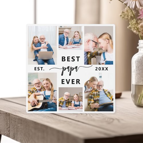 Papa Grandfather Grandchildren Photo Collage Plaque