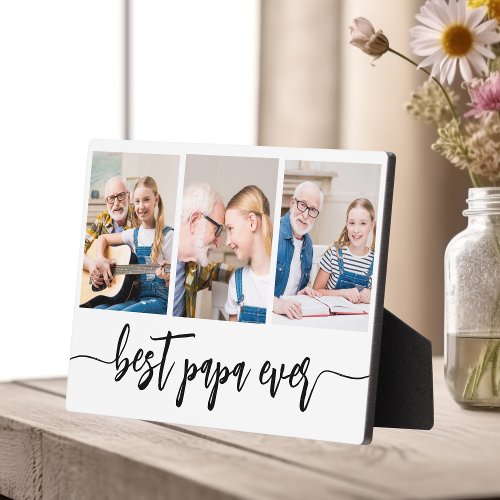 Papa Grandfather Grandchildren Photo Collage Plaque